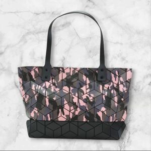 Geometric Patterned Tote Bag - Pink and Black